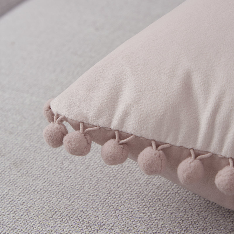 Housse de coussin Pom Pom, Rose, 20 po x 20 po