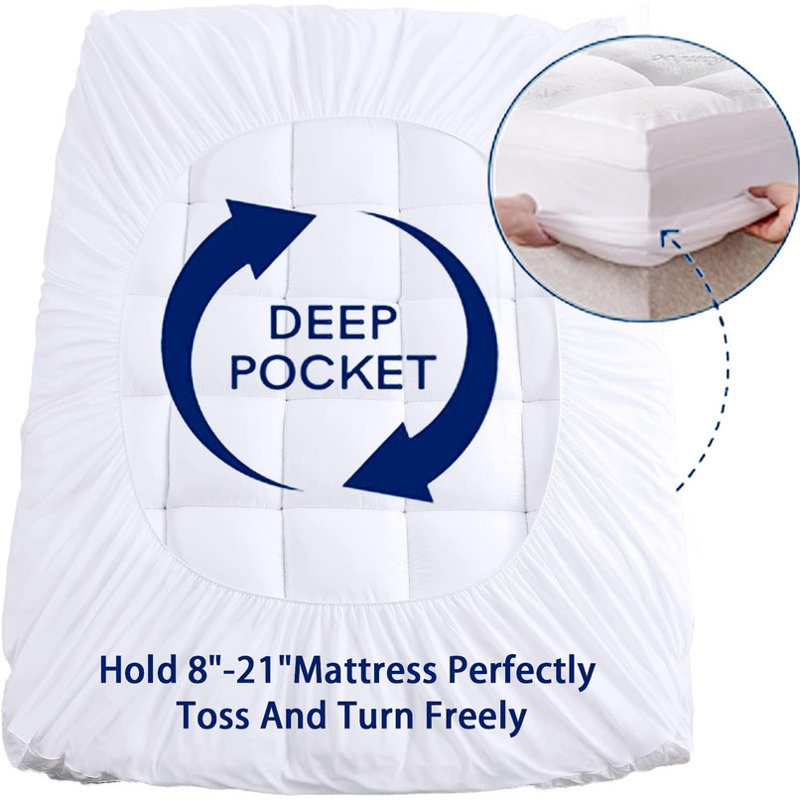 Twin XL White Quilted Down Alternative Mattress Topper