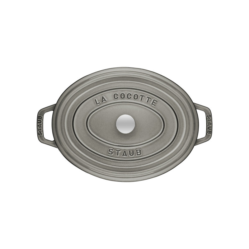 STAUB Oval Cast Iron Cocotte, Grey, 33cm