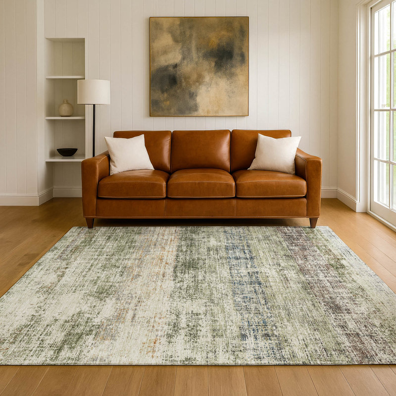 Tapis de qualité supérieure lavable à la machine Mayfield AMF2388, Olive, 10 pi x 14 pi