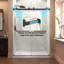Porte de douche coulissante double sans cadre 55 po à l 60 po x H 76 po avec porte de douche réversible à installation latérale avec verre trempé de 5/16 po de style GVSC, film antidéflagrant Nano, noir mat-86753089