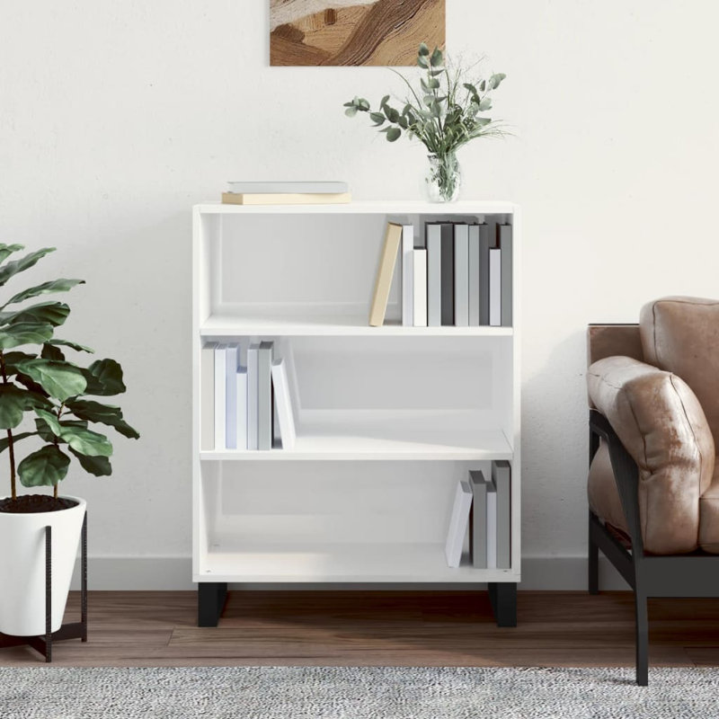 Marylin 90cm H x 69.5cm W Standard Bookcase, Gloss White