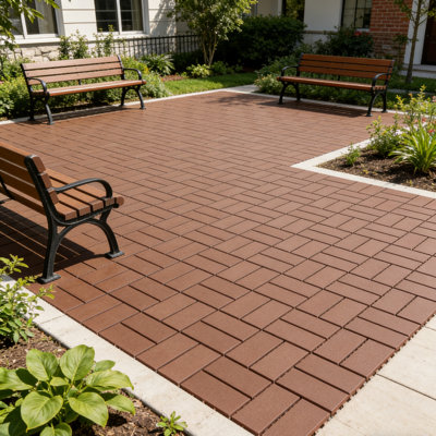36 tuiles de terrasse imbriquées 12,1 po x 12,1 po, installation facile, tuiles en plastique résistantes aux intempéries et à faible entretien pour le porche, la piscine, le balcon, la cour et l'intérieur