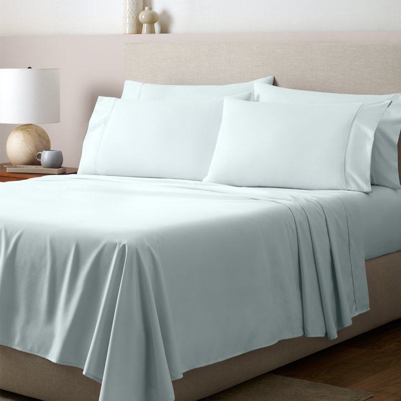 GAIAM Microfiber Cooling Wrinkle-Resistant Sheet Set, Whispering Blue, Twin Sheet Set with 2 Pillowcases