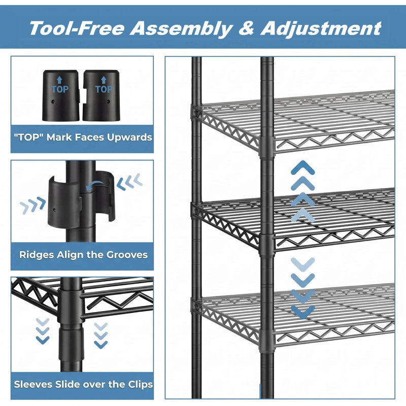 Shelving Unit with Wheels, 160cm H x 30cm W x 41cm D