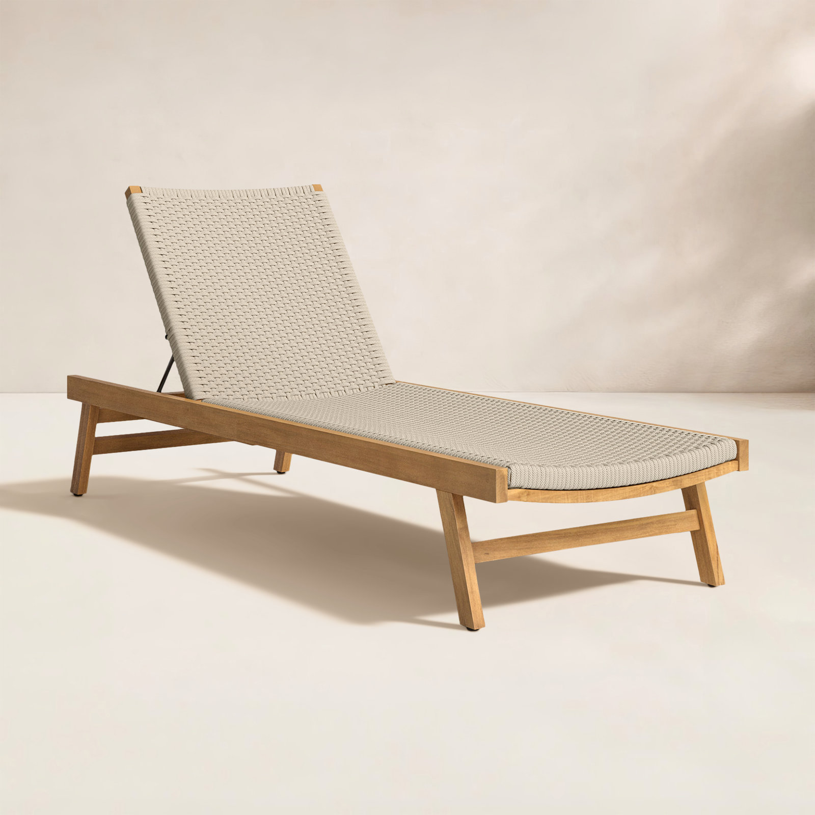 Neecy 27.5'' Outdoor Teak Chaise Lounge, Natural Teak/Brown