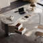 Bureau blanc rectangulaire en bois manufacturé avec 3 tiroirs-108649139-108649143