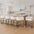 Jessica Modern 26" Upholstered Counter Stools With Metal Frame & Backrest For Kitchen Island