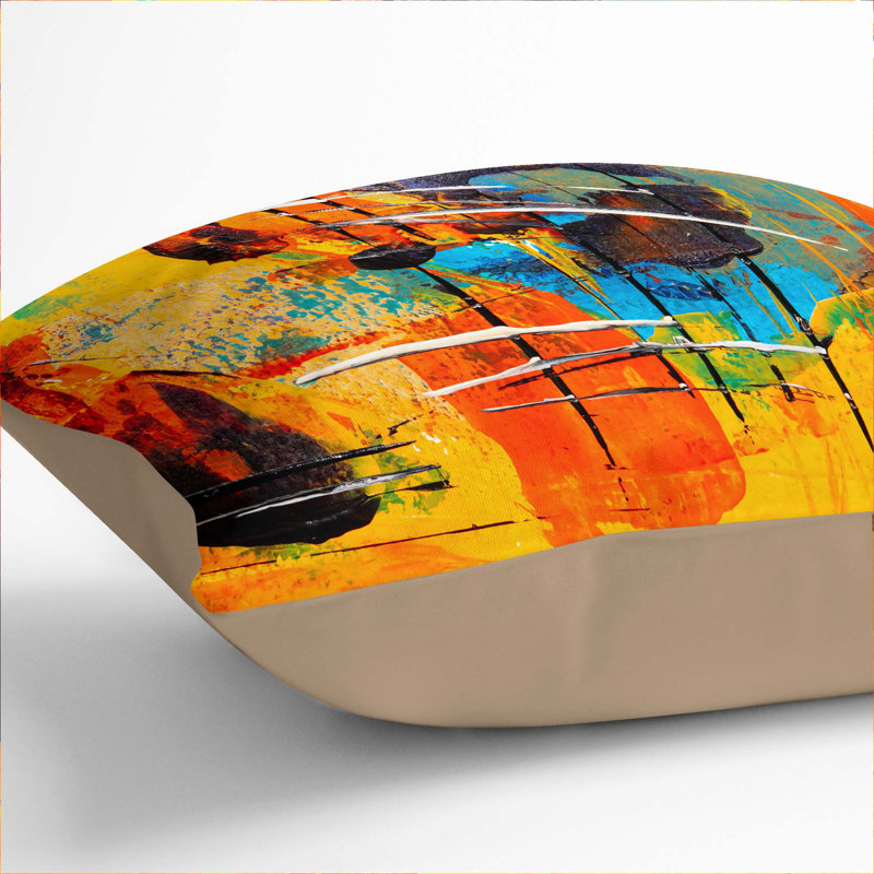 Abstract Square Throw Cushion, 55 x 55 cm, Stone