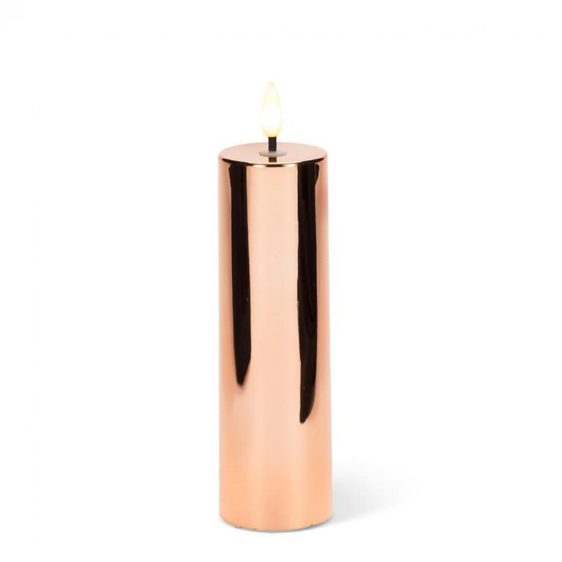 Bougie pilier à DEL sans flamme, H 6 po x l 2 po x P 2 po, Rose