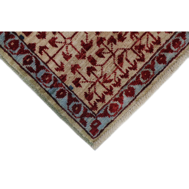 Tapis unique rouge / vert clair de 8 pi x 10 pi 7 po