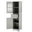 Armoire de salle de bain à panneau gris - avec tiroir, portes et tablette réglable pour une grande porte de rangement moderne en acrylique-716968201