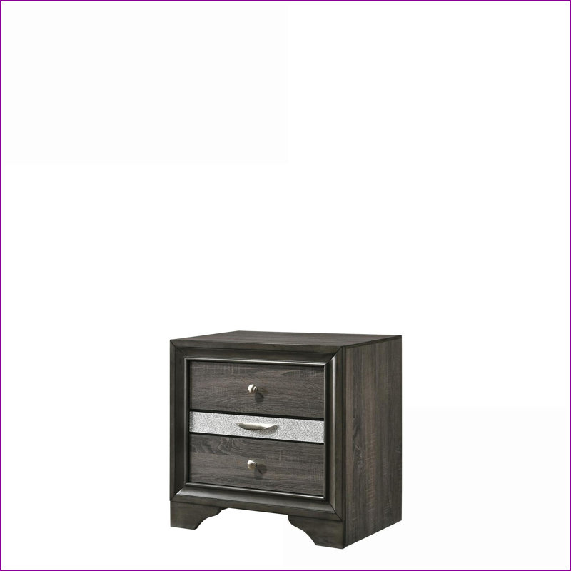Table de chevet 3 tiroirs Naima, Gris