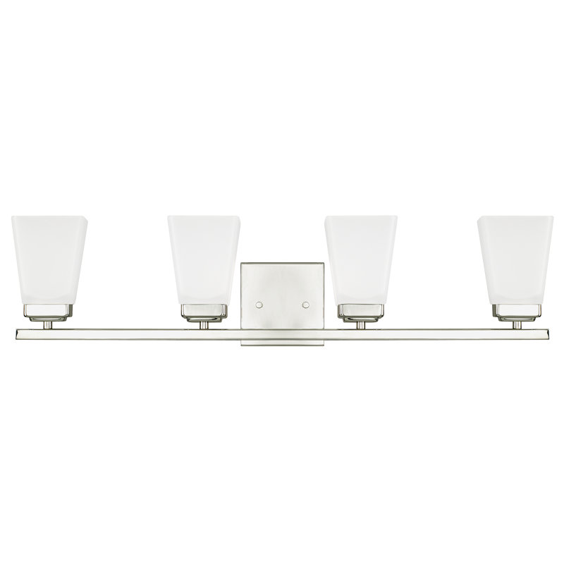 Éclairage pour meuble-lavabo à intensité variable Baxley, Nickel poli, 4