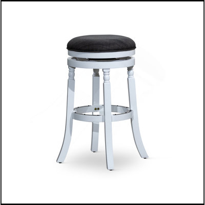 Tabouret 30 ", siège en tissu vieilli