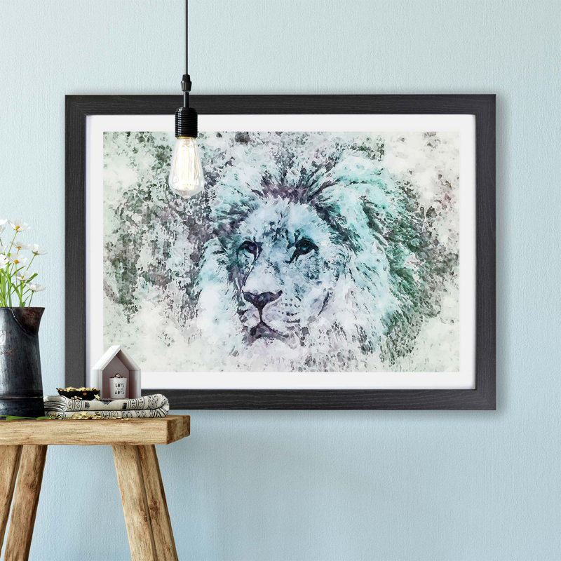 A Leopard - Framed Print, Black, 45cm H x 63cm W x 2cm D