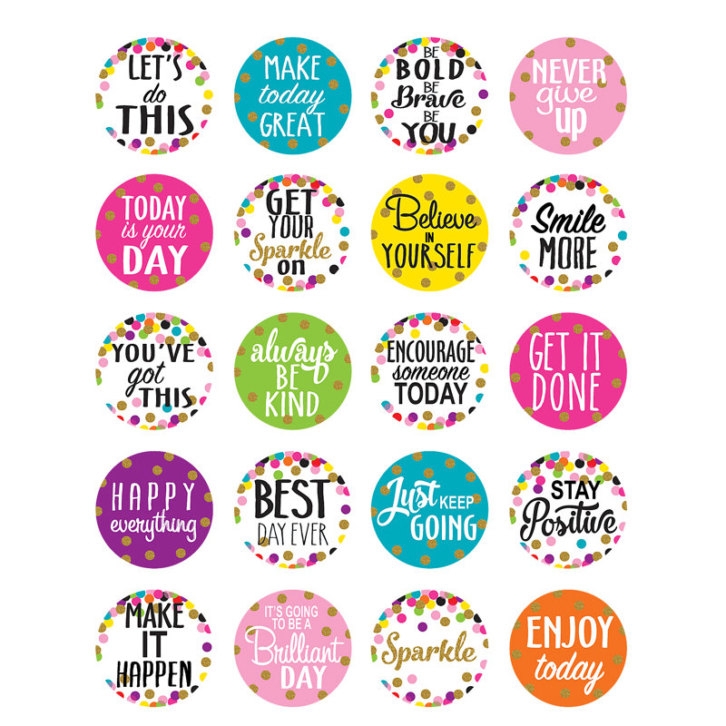 Autocollant de mots de confettis à inspirer