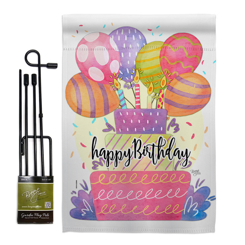 Double Sided 222'' H x 156'' W Polyester Birthday Flag Set