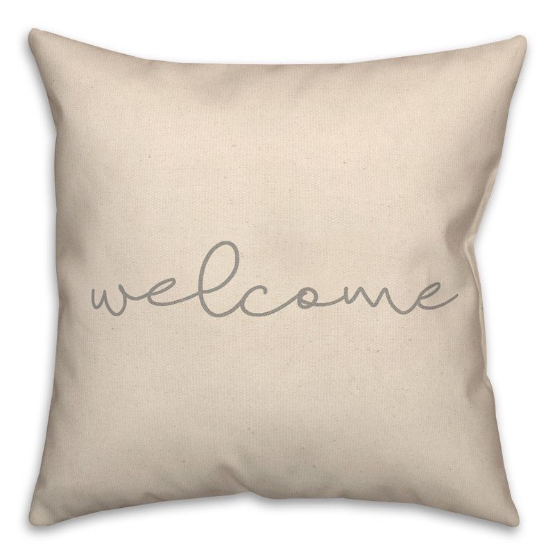 Housse de coussin carré Welcome, 18 po x 18 po