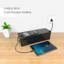 Cable Management Box Cord Organizer Wire Storage Box with Cover Black