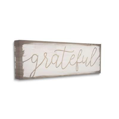 «Whimsical Grateful Expression Wood Motif» par Daphne Polselli, reproduction d'art textuel