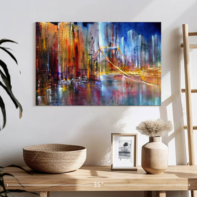 Avery Vibrant Cityscape, 16" H x 24" W