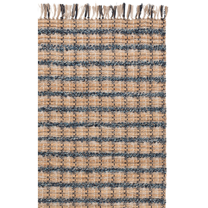 Olympe Hand Woven 0.85 Jute 0.15 Cotton Checkered Rug, Rectangle 8' x 10'