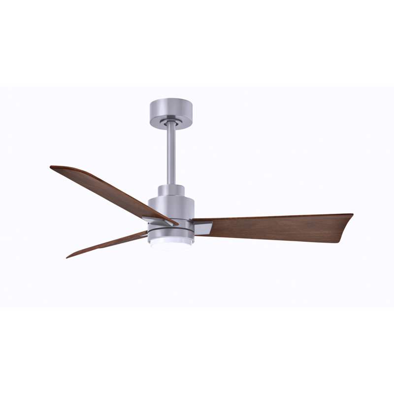 Ventilateur de plafond Alessandra, Noyer, Nickel brossé, 42"