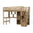 Wood Twin Size Loft Bed with Built-in Desk, LED, Storage Shelves, Cabinets and Staircase-782292601