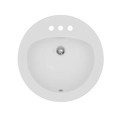 Karran Valera 20" Circular Top Mount Vitreous China Bathroom Sink in White