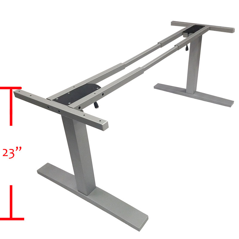 Adjustable Metal Base Standing Desk, Grey
