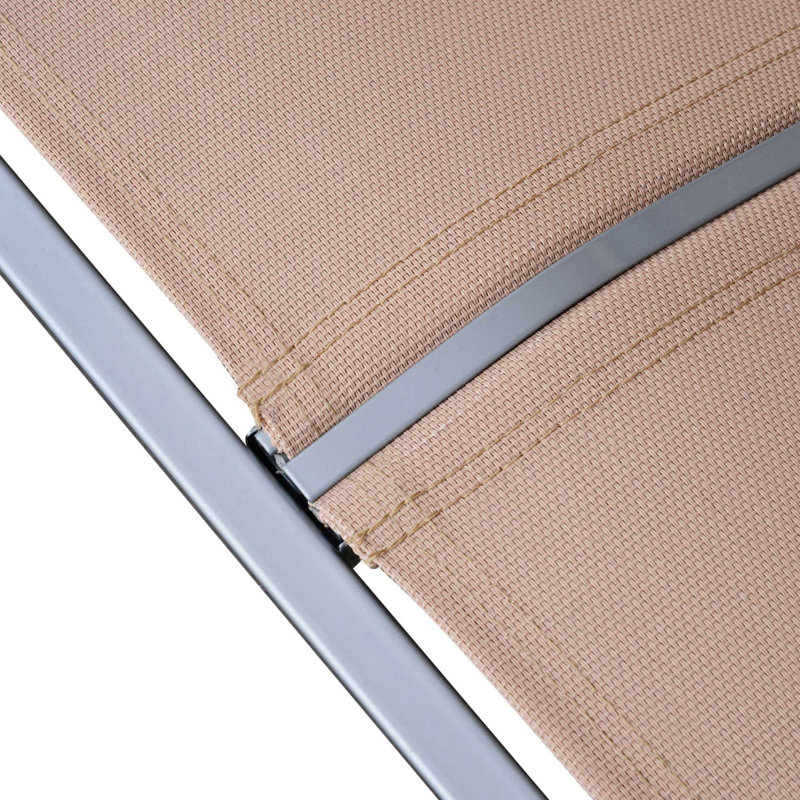 Balancelle de jardin 3 places avec pare-soleil réglable, beige - Décoration de jardin, 3 auvents et siège respirant pour terrasse.