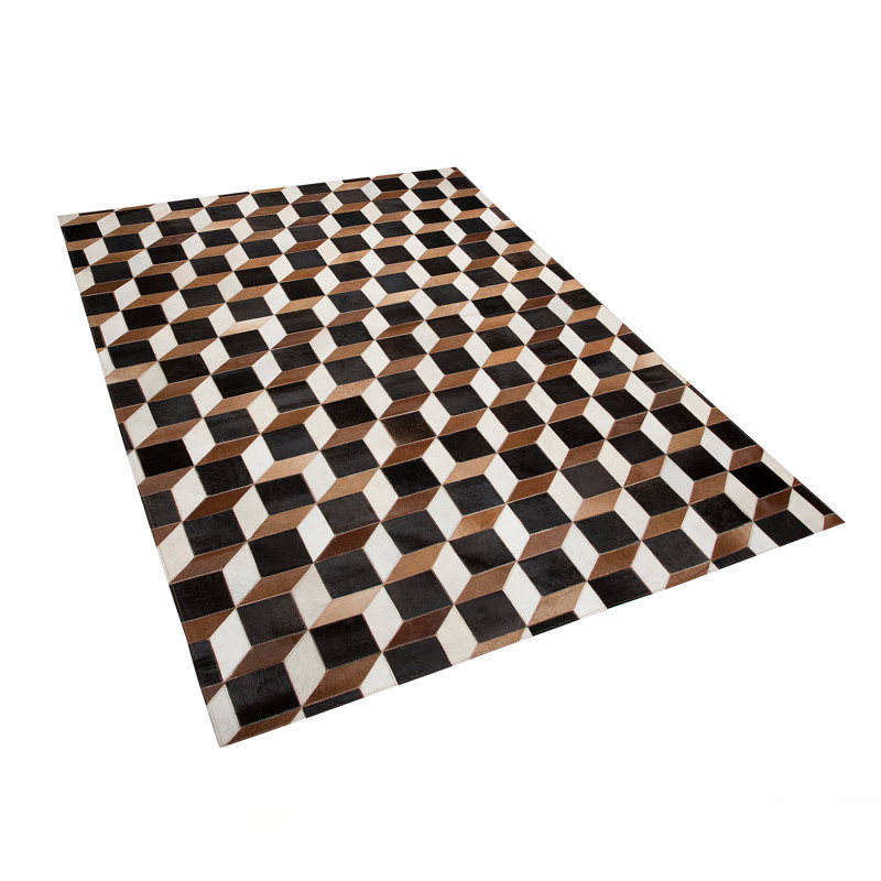 Amir Geometric Cowhide Hand Woven 140cm X 200cm Area Rug