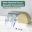 Robinet de salle de bain cascade à DEL brossé or, robinet de meuble-lavabo à 3 trous espacés de 8 po avec deux poignées en cristal