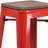 Margherite 30" High Backless Metal Barstool with Square Wood Seat-58202619-58202617