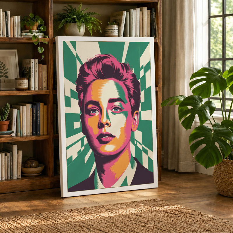 Portrait Pop Art - Wrapped Canvas, 18x12 - 45.7 x 30.5 cm, Black Border