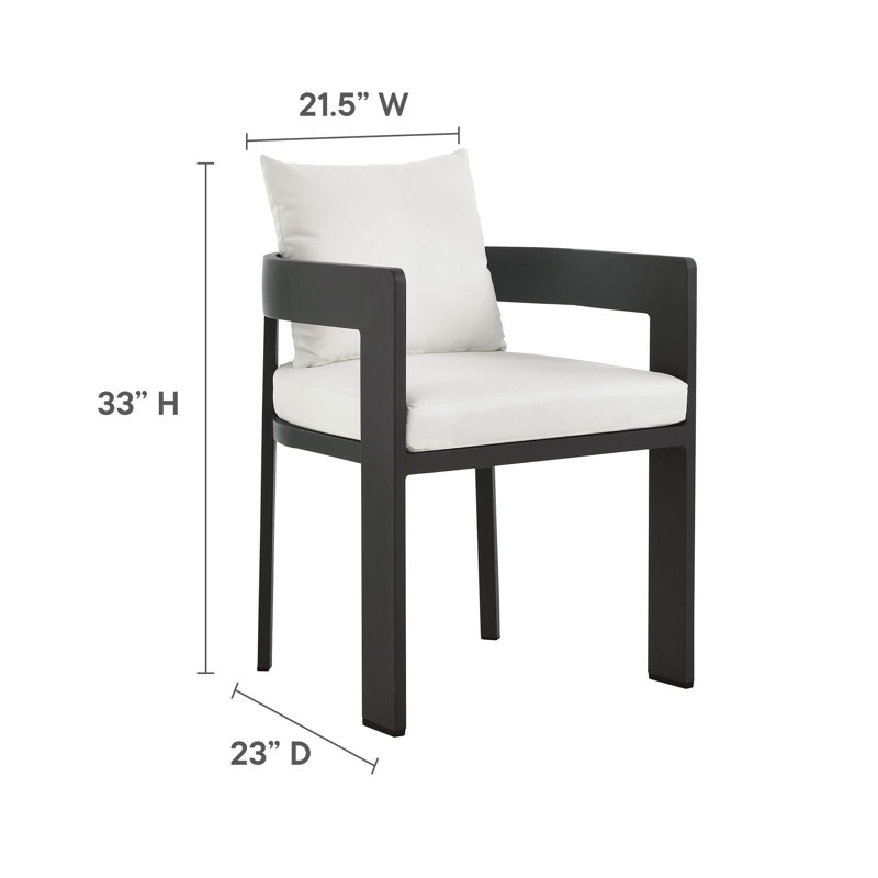 Gray and White Powder-Coated Aluminum 4-Person Outdoor Dining Set
