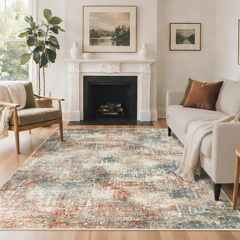 Performance Machine Washable Area Rugs, Rectangle 6' x 9', Multicolor