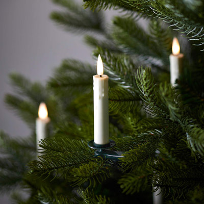 20 bougies d'arbre de Noël sans flamme scintillantes avec cire rouge TruGlow