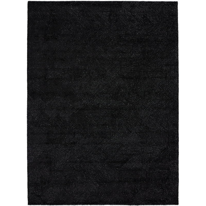 Castone Geometric Area Rug in Black, Rectangle 7'9" x 9'9"