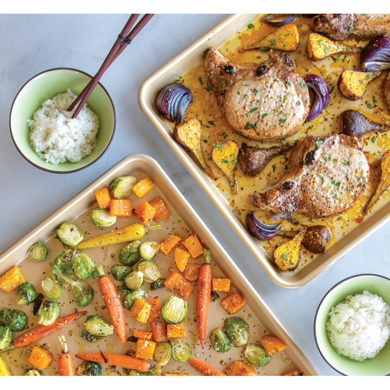 Gold Nonstick Aluminum Half Sheet Pan Set