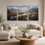 «Winding River In Misty Mountains And Autumn Foliage», ensemble de 3 toiles murales-1064839400