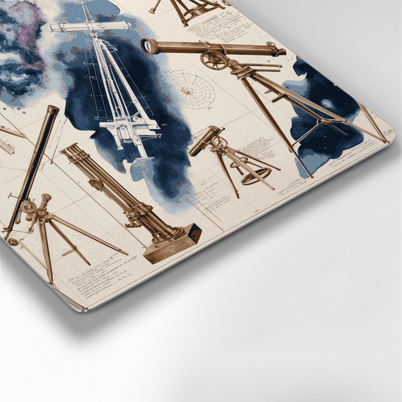 Tableaux de comparaison des télescopes spatiaux, art mural en métal beige