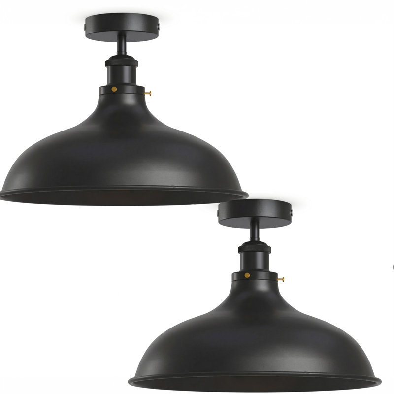 Semi Flush Mount, Black, No