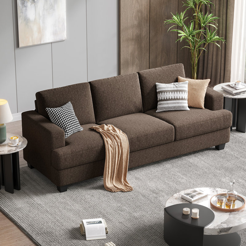 Canapé rembourré Brooklington, Polyester brun