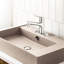 Robinet de lavabo de salle de bain avec poignée rétractable, poignée simple, nickel brossé, design moderne et bouchon de drain escamotable avec finition nickel-125172595