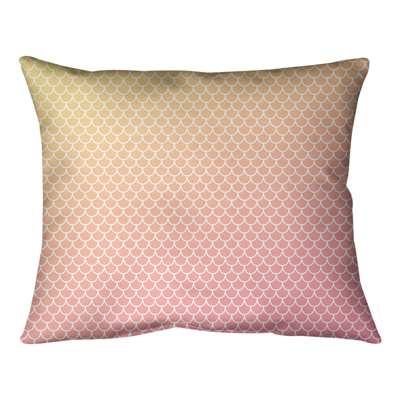 Housse de coussin carrée et insert, H 20 po x l 20 po, Jaune / Rose, Duvet synthétique