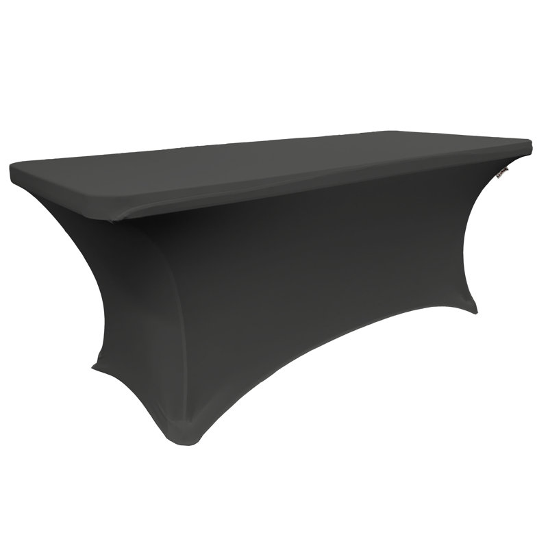 Riviere Spandex Rectangular Tablecloth, 72"L X 30"W X 30"H, Black