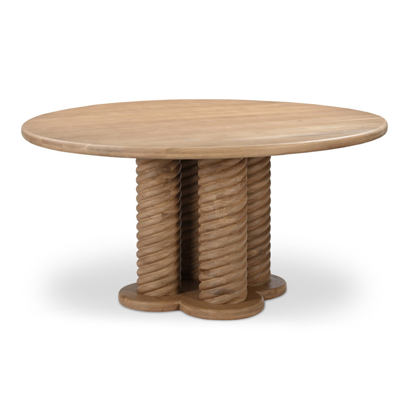 Treccia Round Solid Oak Dining Table