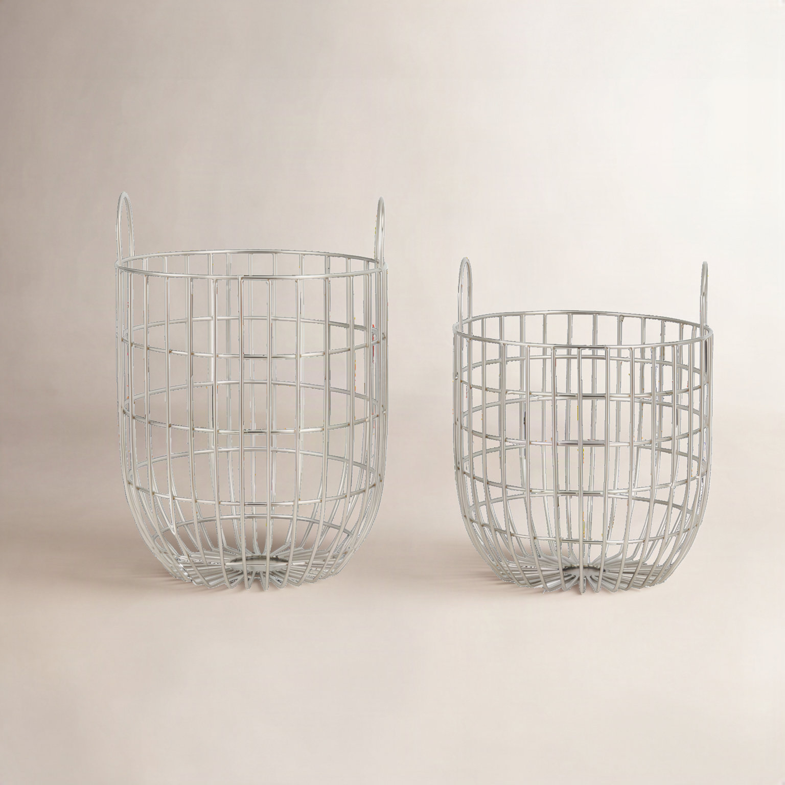 Decorative Basket, 16.5" H x 12.65" W x 12.6" D, Silver